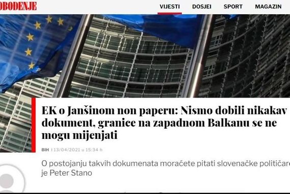 Dobra država, Bosna in Hercegovina, Janez Janša, non paper, Tanja Fajon, EU 