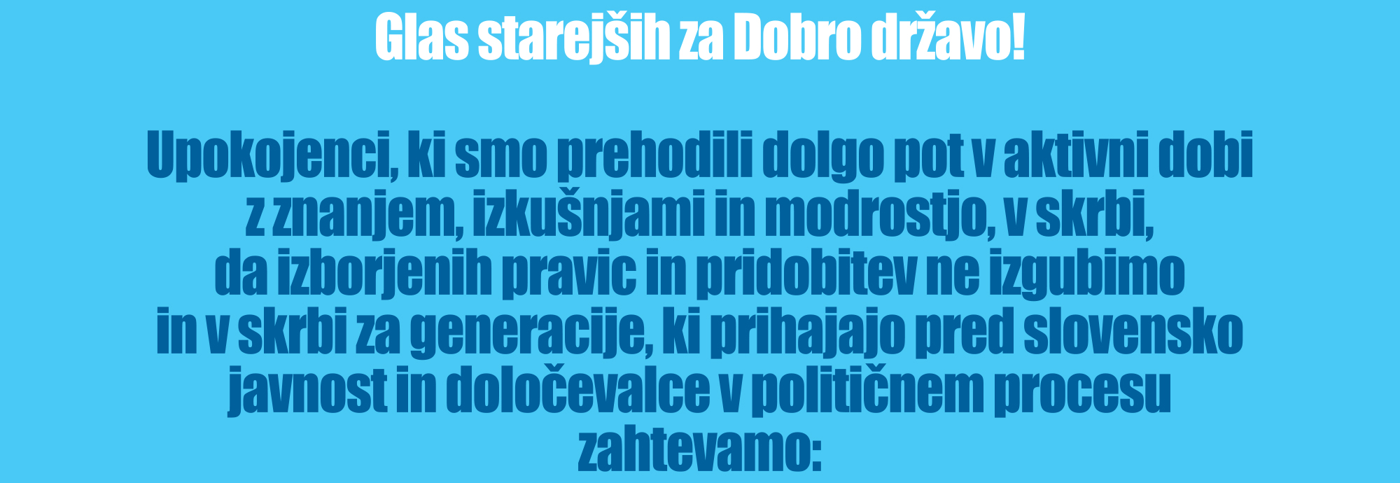 Glas starejših za Dobro državo!