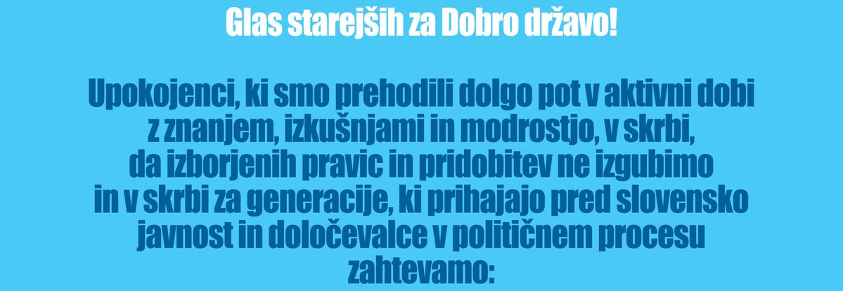 Glas starejših za Dobro državo!